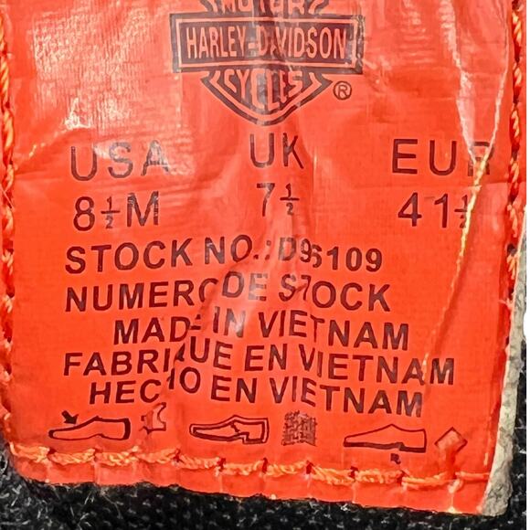 Harley Davidson Mens Black Leather Waterproof Biker Moto Boots Size US 8.5 - Picture 10 of 10